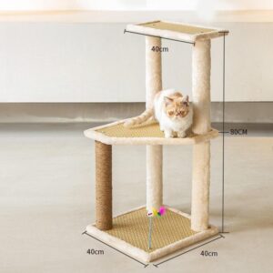 3-Tier Sisal Cat Tower with Toys