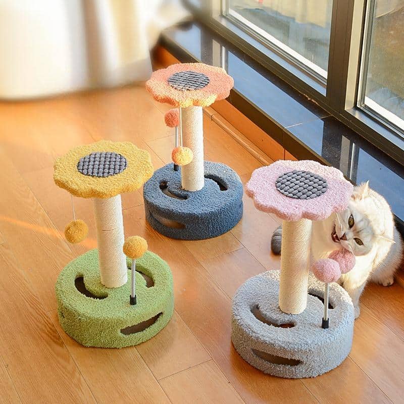 Colorful Spinning Cat Tower