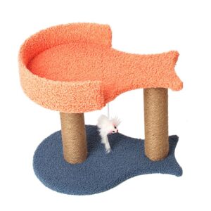 Double Fish Colorblock Cat Tower