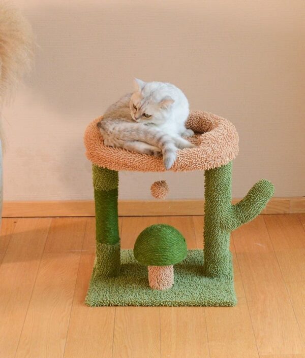 Double-Layer Mushroom Cactus Cat Tree