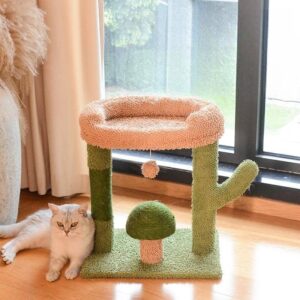 Double-Layer Mushroom Cactus Cat Tree