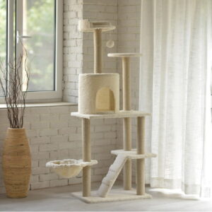Double Platform Cat Tree with Two Cozy Nests