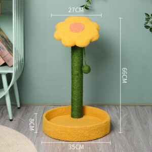Medium Sunflower Cat Tree with Enclosed Base and Sunflower Posts