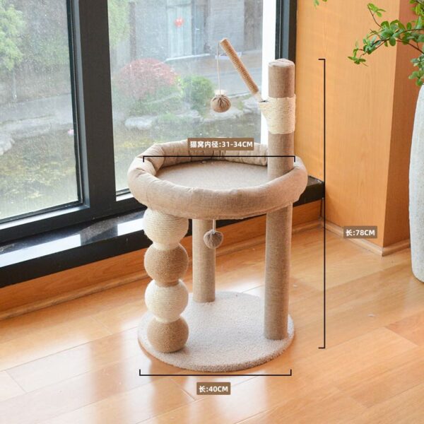 Upgraded Double-Layer Cat Tree with Four Balls