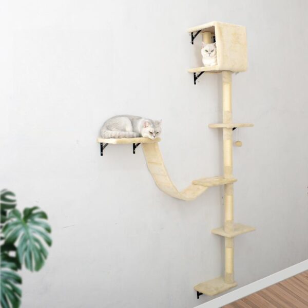 Wall-Mounted Vertical Cat Tower