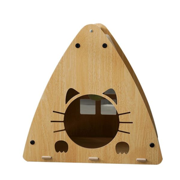 A-Frame Cat Scratcher with Wooden Frame – Multi-Angle Cardboard Cat Climbing & Scratching Toy