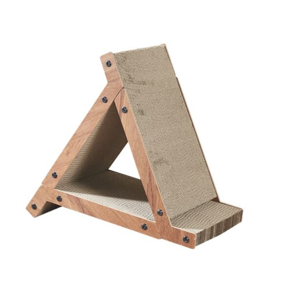 A-Frame Cat Scratcher with Wooden Frame – Multi-Angle Cardboard Cat Climbing & Scratching Toy