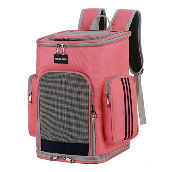 Beige Large Pet Carrier Backpack – Breathable Travel Bag for Cats & Small Dogs