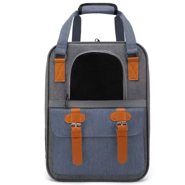 Green Retro Pet Carrier Backpack – Breathable Travel Bag for Cats & Small Dogs