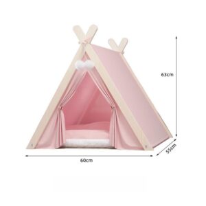 Pink Pet Teepee Bed – Indoor Tent House for Cats and Dogs
