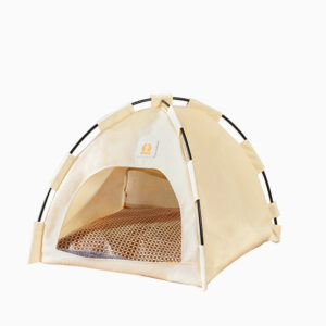 Portable Pet Tent Bed – Beige Cat & Small Dog House