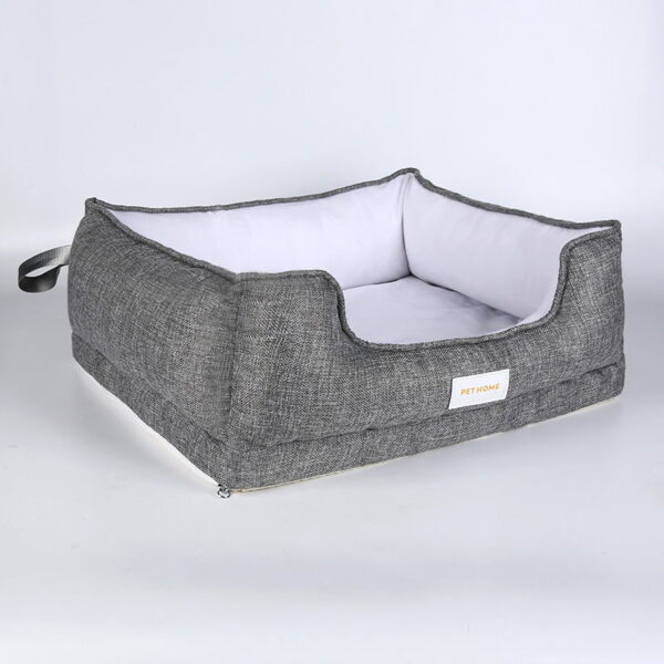 Rectangular Pet Bed with Raised Sides – Comfortable Lounger for Cats & Dogs