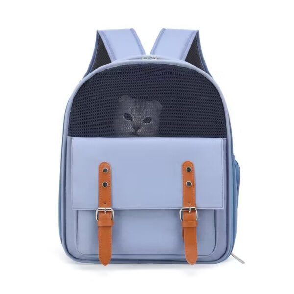 White Stylish Pet Carrier Backpack – Breathable Travel Bag for Cats & Small Dogs