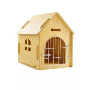 Wooden Pet House with Door – Secure Indoor Dog & Cat Kennel