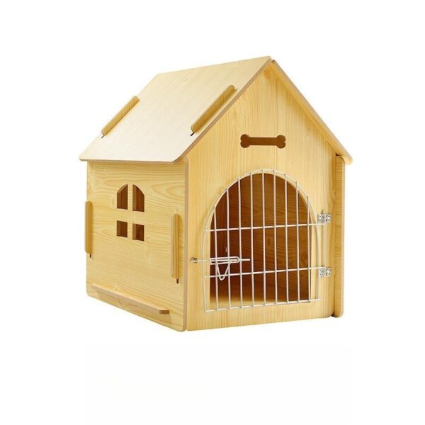 Wooden Pet House with Door – Secure Indoor Dog & Cat Kennel