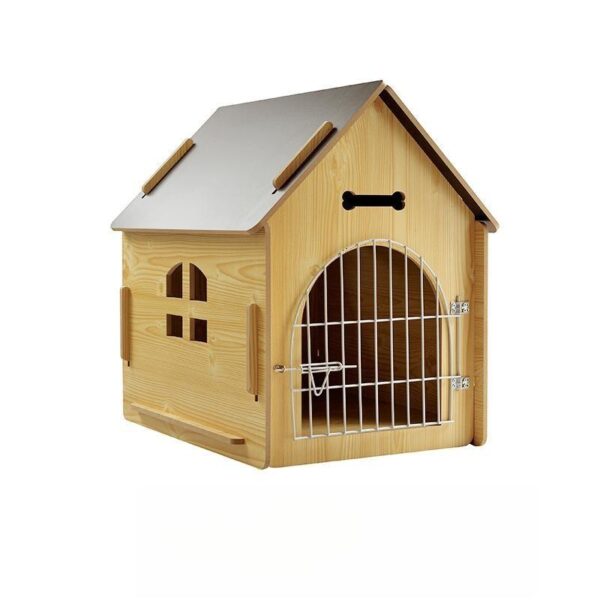 Wooden Pet House with Door – Secure Indoor Dog & Cat Kennel