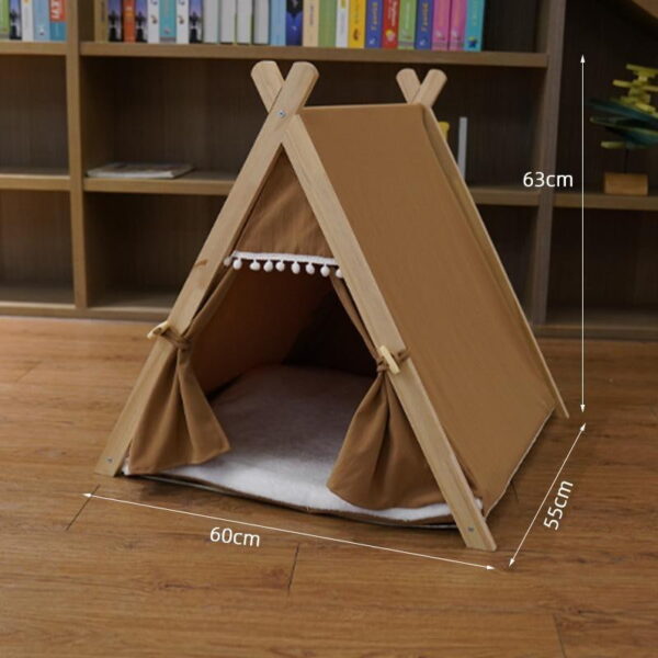 Green Pet Teepee Tent Bed for Cats & Small Dogs – Indoor Cozy House