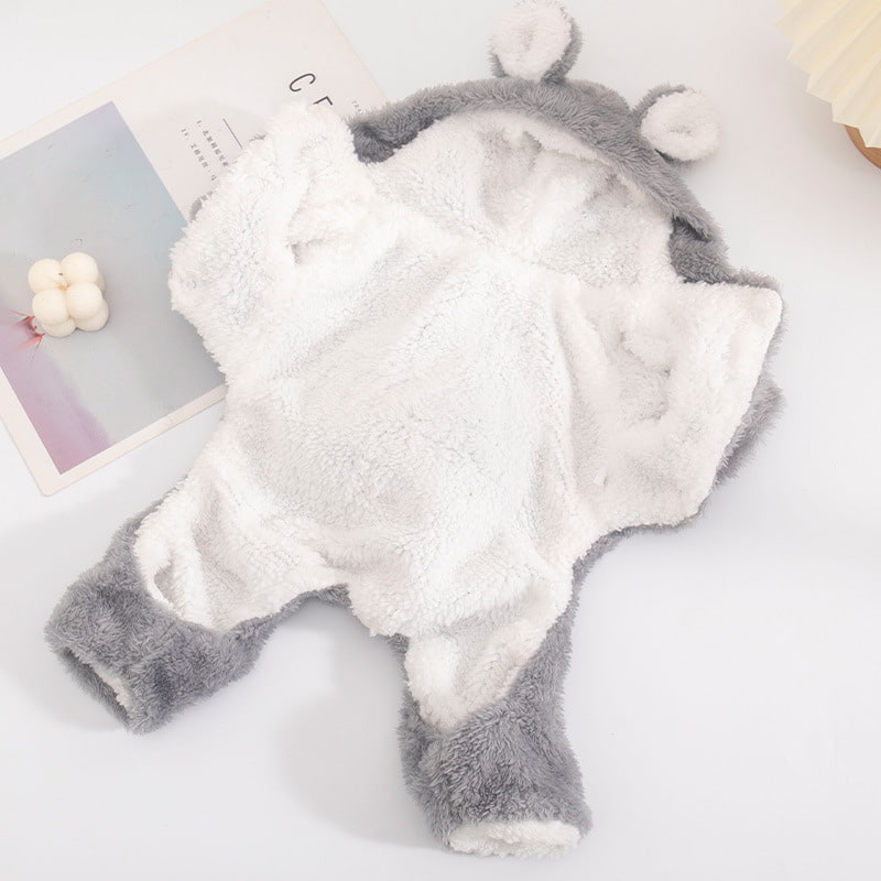 Gray & White Bear Fleece Jumpsuit for Cats & Small Dogs Gray & White Bear Fleece Jumpsuit for Cats & Small Dogs