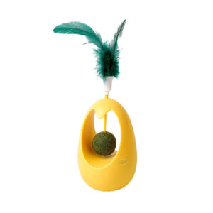 cat teaser wand with feathers and catnip ball interactive play stick