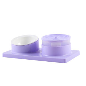 elevated cat food bowl with stainless steel insert anti vomit design feeder