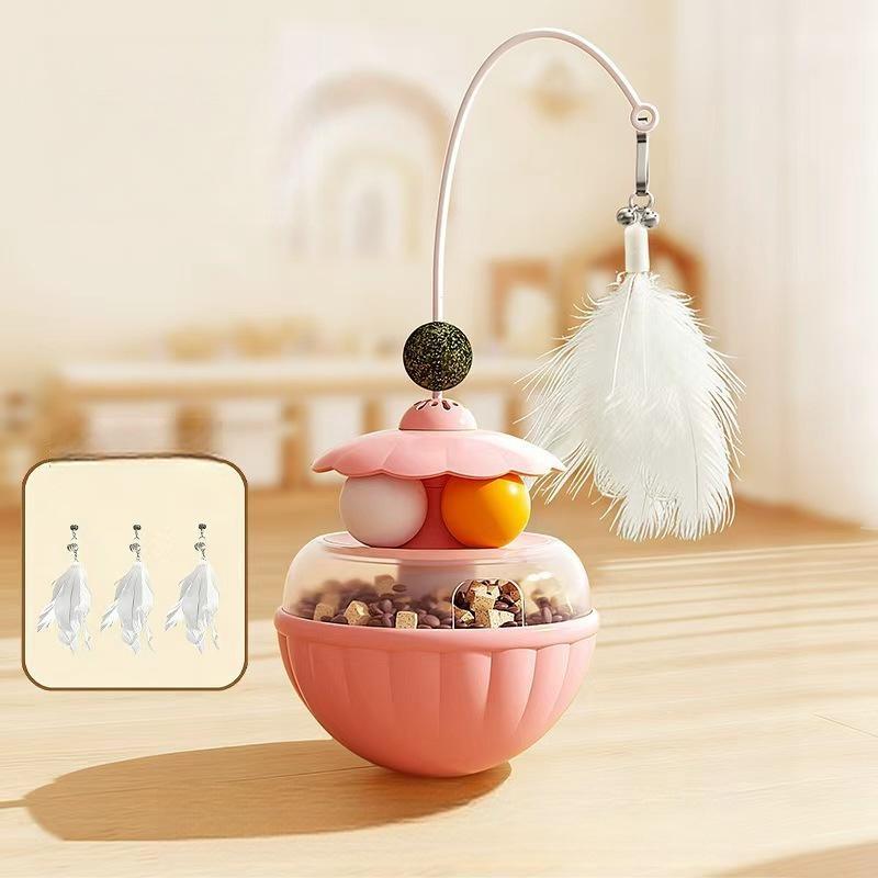 Interactive Cat Teaser Wand with 3 Replaceable Heads - Pink Feather Toy for Indoor Cats Interactive Cat Teaser Wand with 3 Replaceable Heads - Pink Feather Toy for Indoor Cats