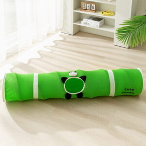 pop up cat play tunnel green portable hiding and running tube