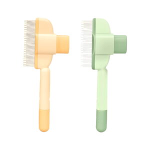 self cleaning cat slicker brush one button hair release