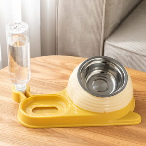 snail shaped elevated cat bowl set double dish non slip feeder