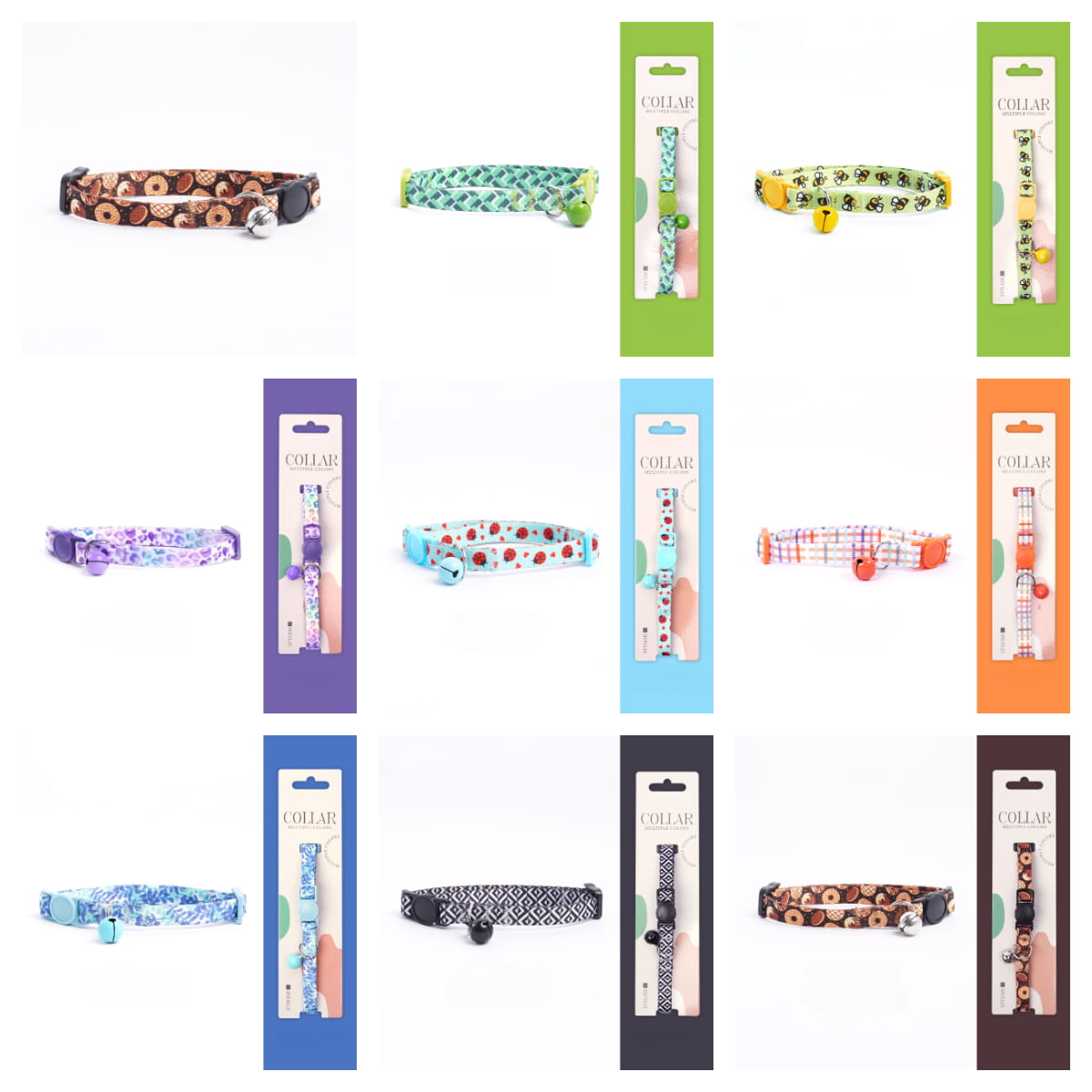 Adjustable Cat Collar with Bell, Lightweight Safety Buckle Pet Necklace for Daily Wear Adjustable Cat Collar with Bell, Lightweight Safety Buckle Pet Necklace for Daily Wear