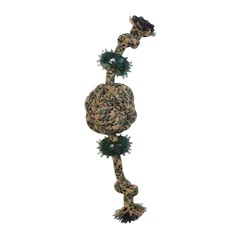 Camouflage Cotton Rope Ball Dog Chew & Interactive Toy Camouflage Cotton Rope Ball Dog Chew & Interactive Toy