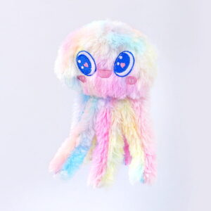 Colorful Jellyfish Plush Squeaky Dog Chew & Interactive Toy