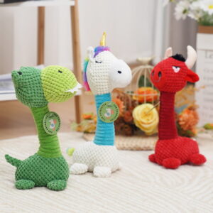 Corn Cob Dinosaur Series Plush Squeaky Dog Chew & Interactive Toy