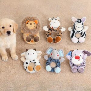 cute animal ring series plush squeaky dog chew & interactive toy