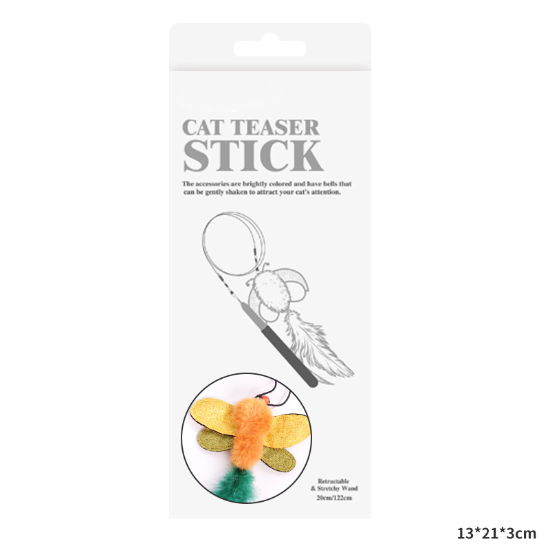 Feather Dance Series Retractable Cat Teaser Wand with Replaceable Head Feather Dance Series Retractable Cat Teaser Wand with Replaceable Head