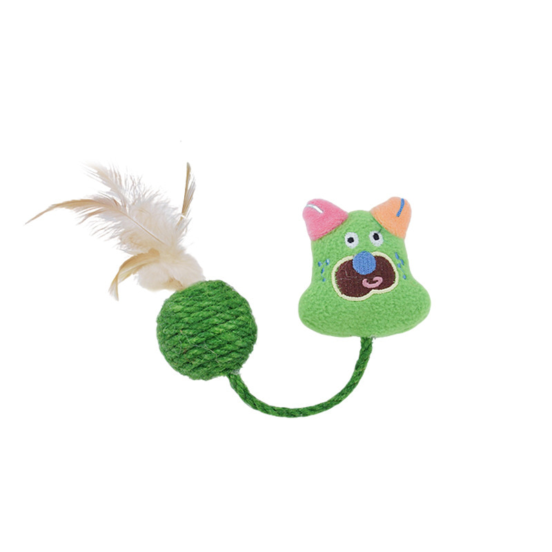Funny Bell Series Feather Sisal Ball & Knotted Cat Chew Toy Funny Bell Series Feather Sisal Ball & Knotted Cat Chew Toy
