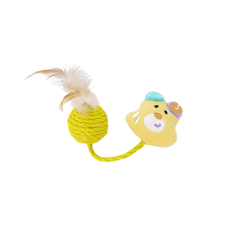 Funny Bell Series Feather Sisal Ball & Knotted Cat Chew Toy Funny Bell Series Feather Sisal Ball & Knotted Cat Chew Toy