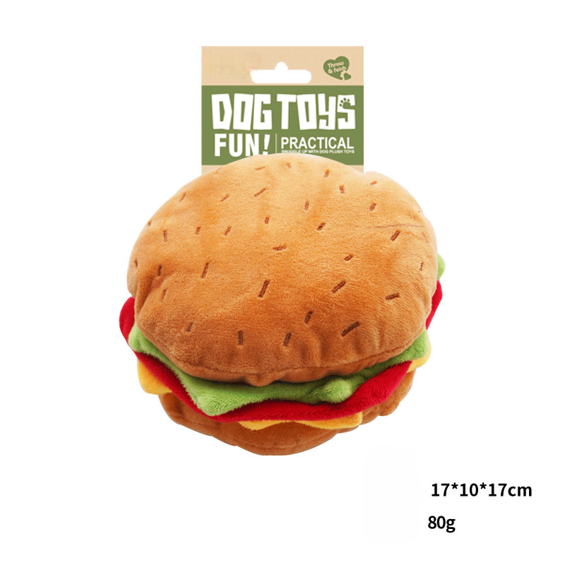 hamburger squeaky dog chew & interactive toy hamburger squeaky dog chew & interactive toy