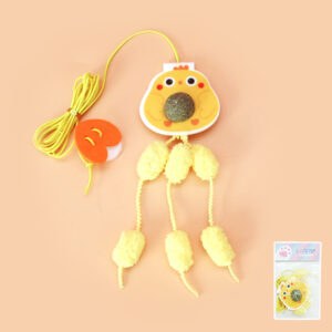 hanging elastic feather catnip teaser toy