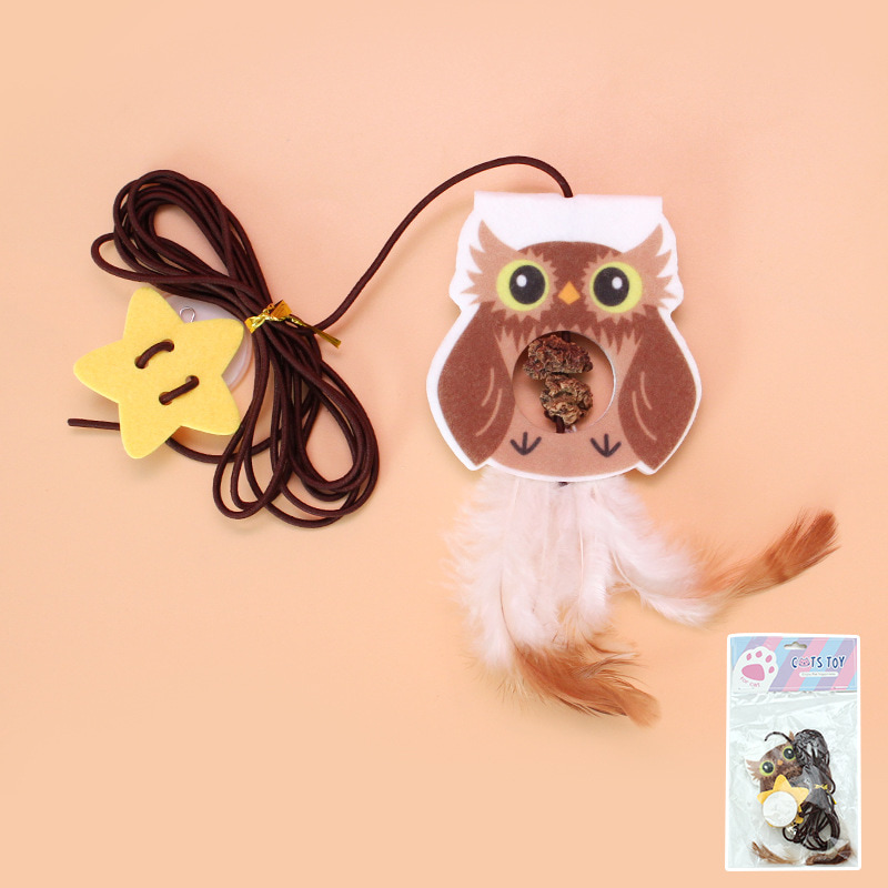 hanging elastic feather catnip teaser toy hanging elastic feather catnip teaser toy