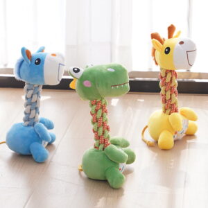 Knotted Rope Squeaky Dog Chew & Interactive Toy