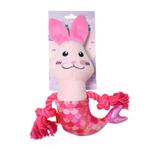 Mermaid Series Plush Squeaky Dog Chew & Rope Toy