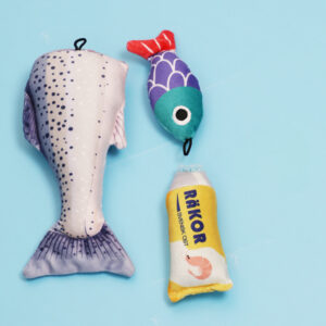 Seafood Fish Series Catnip Plush Crinkle Cat Toy Set